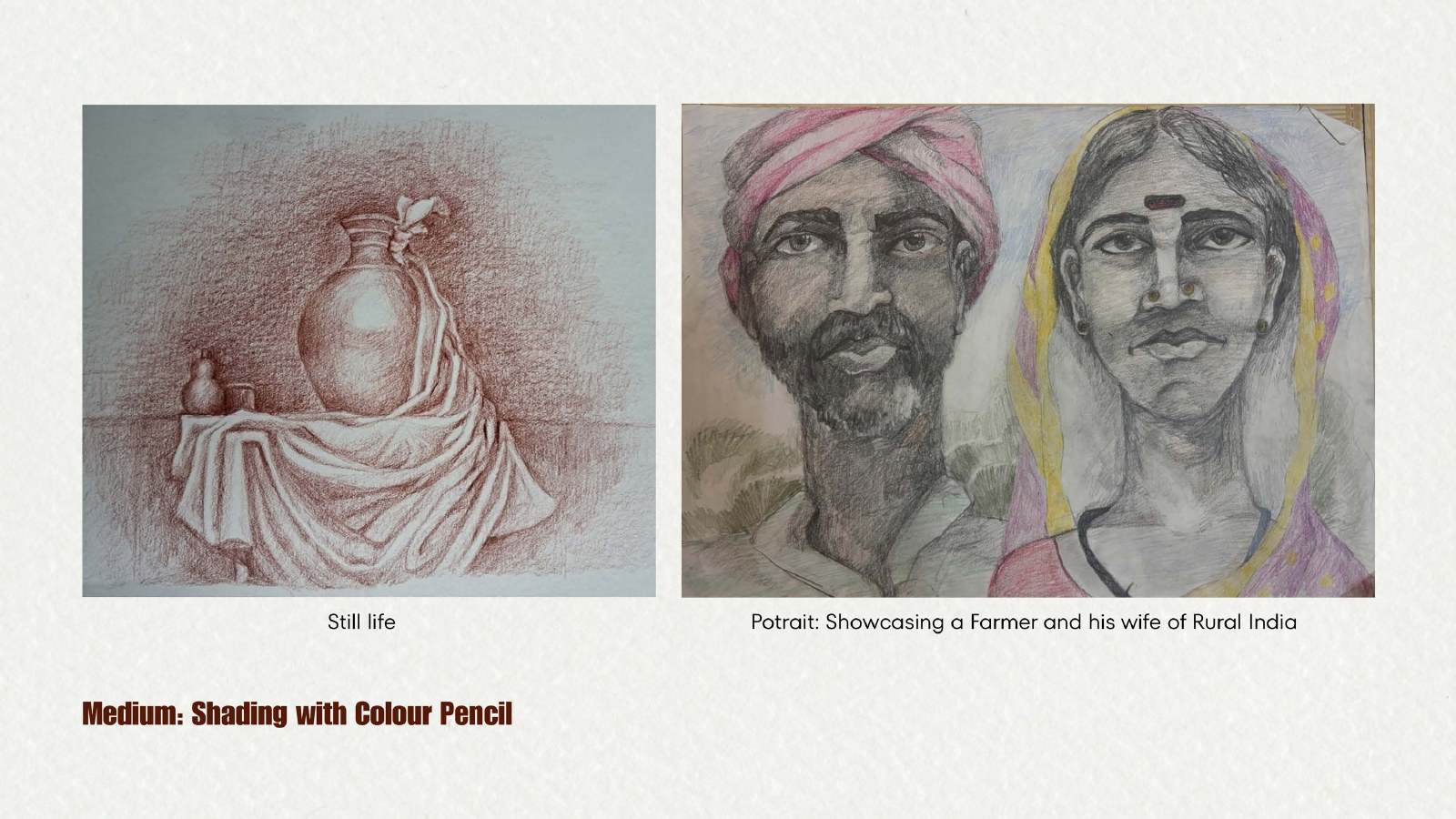 Rural India, Colour pencil