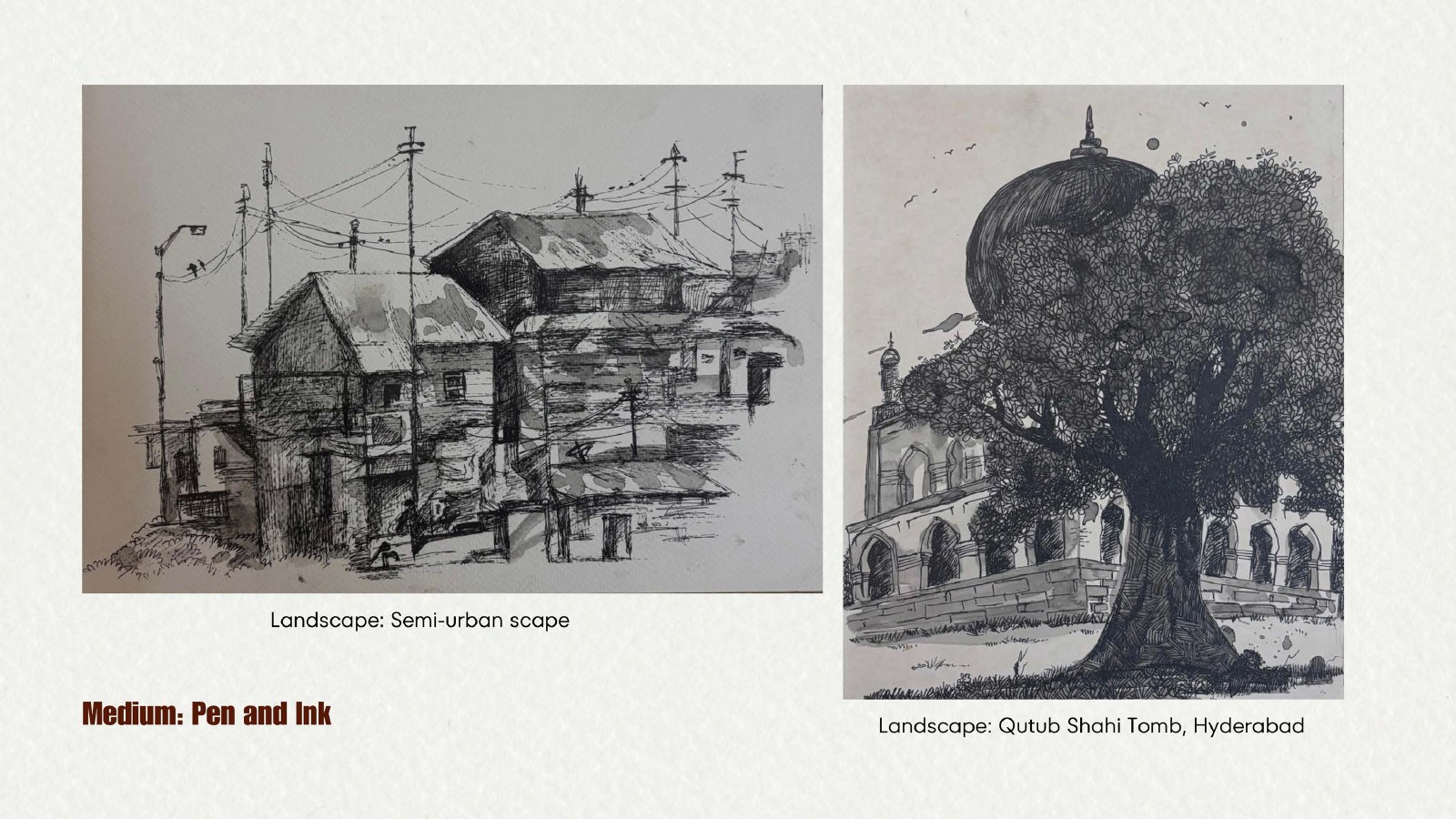 Hyderabad in Ink, Pen and ink