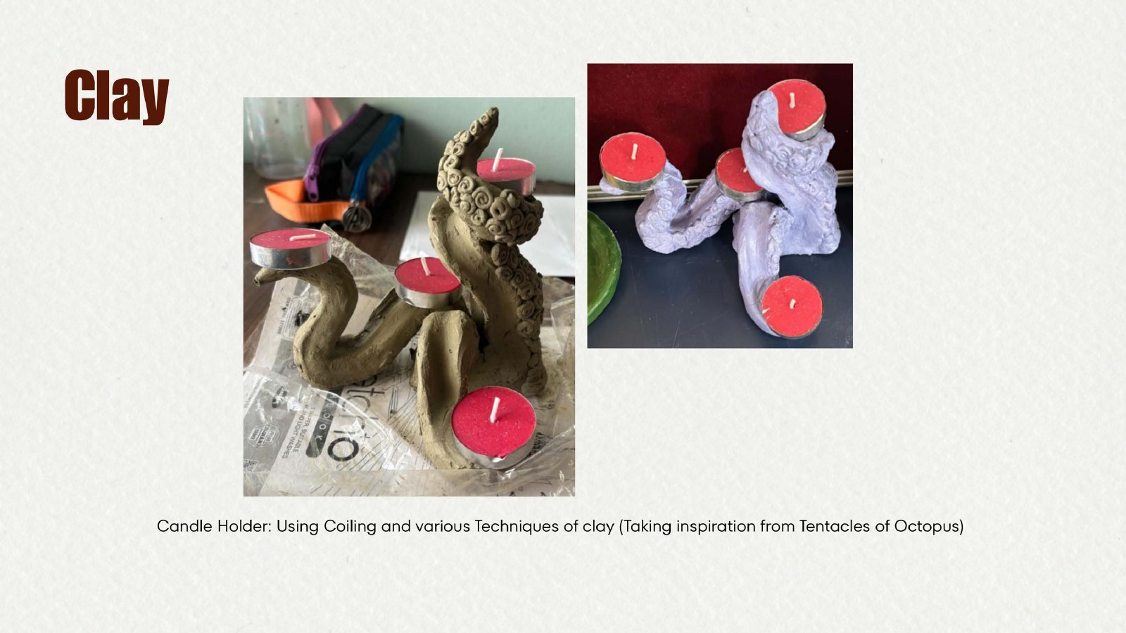 Octopus Candle Holder, Clay exploration