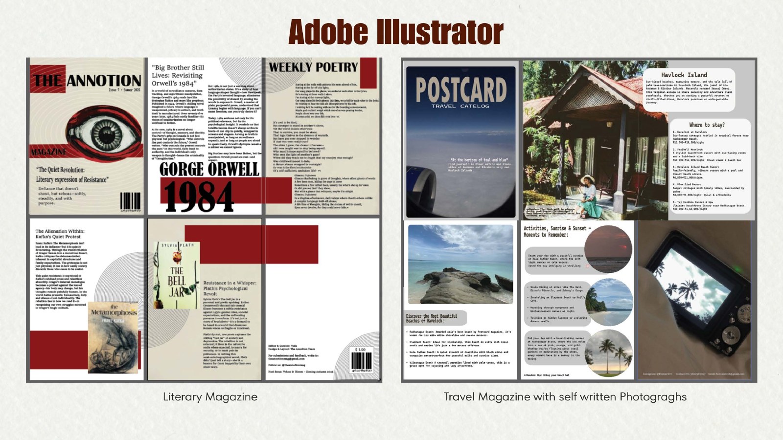 Editorial & Travel Design, Adobe Illustrator