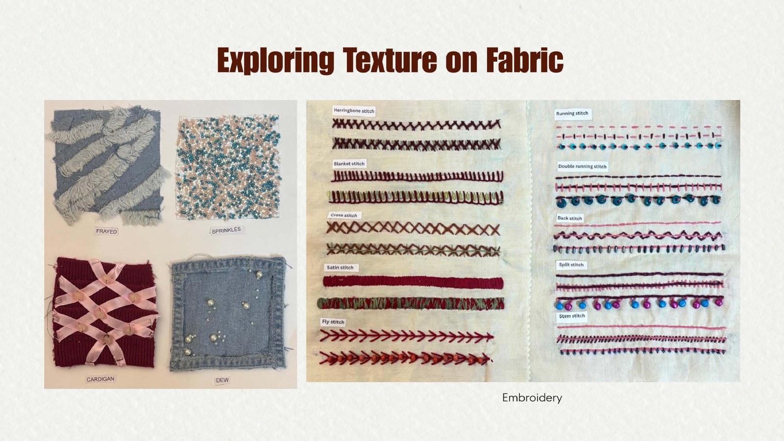 Exploring Texture on Fabric, Fabric & embroidery